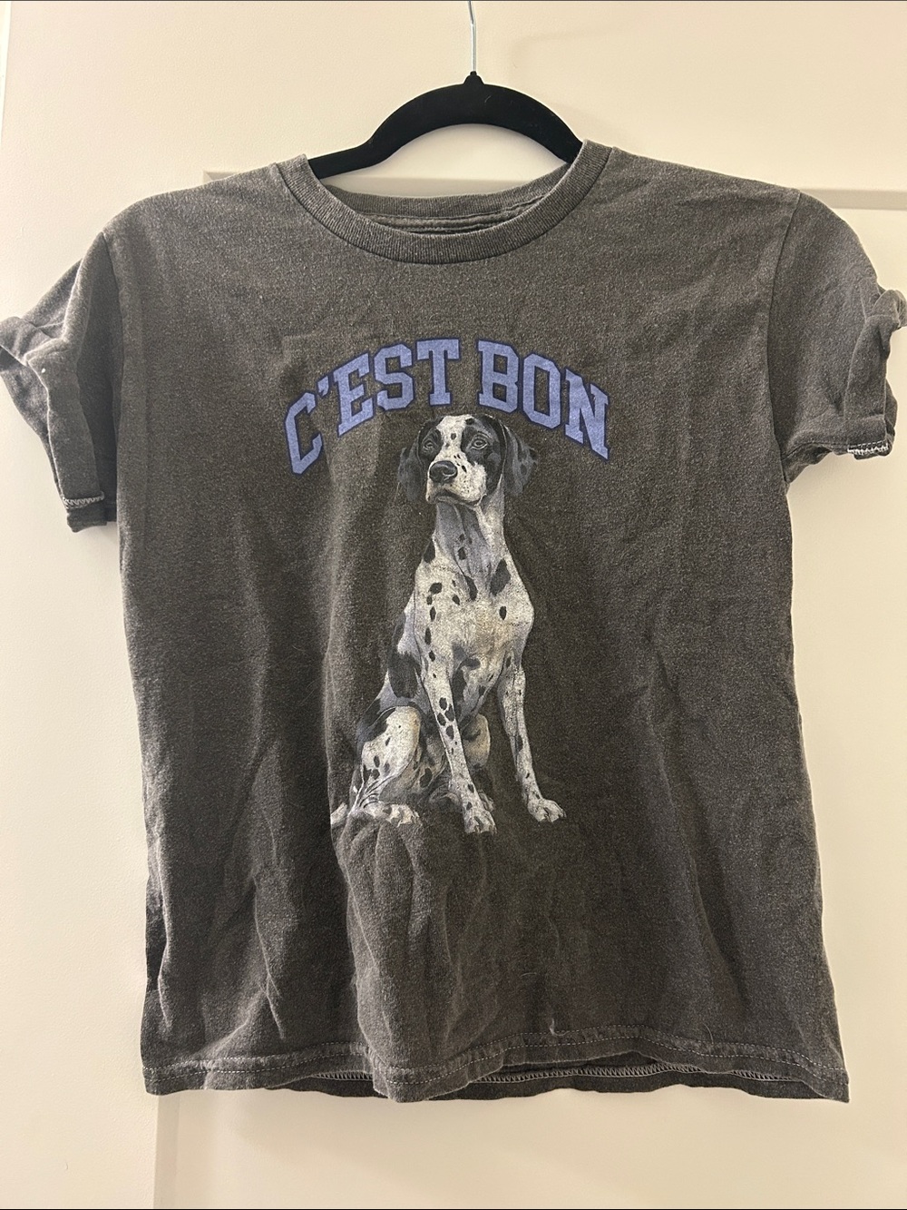 Anthropology C'est Bon Dog Graphic T-Shirt - Black